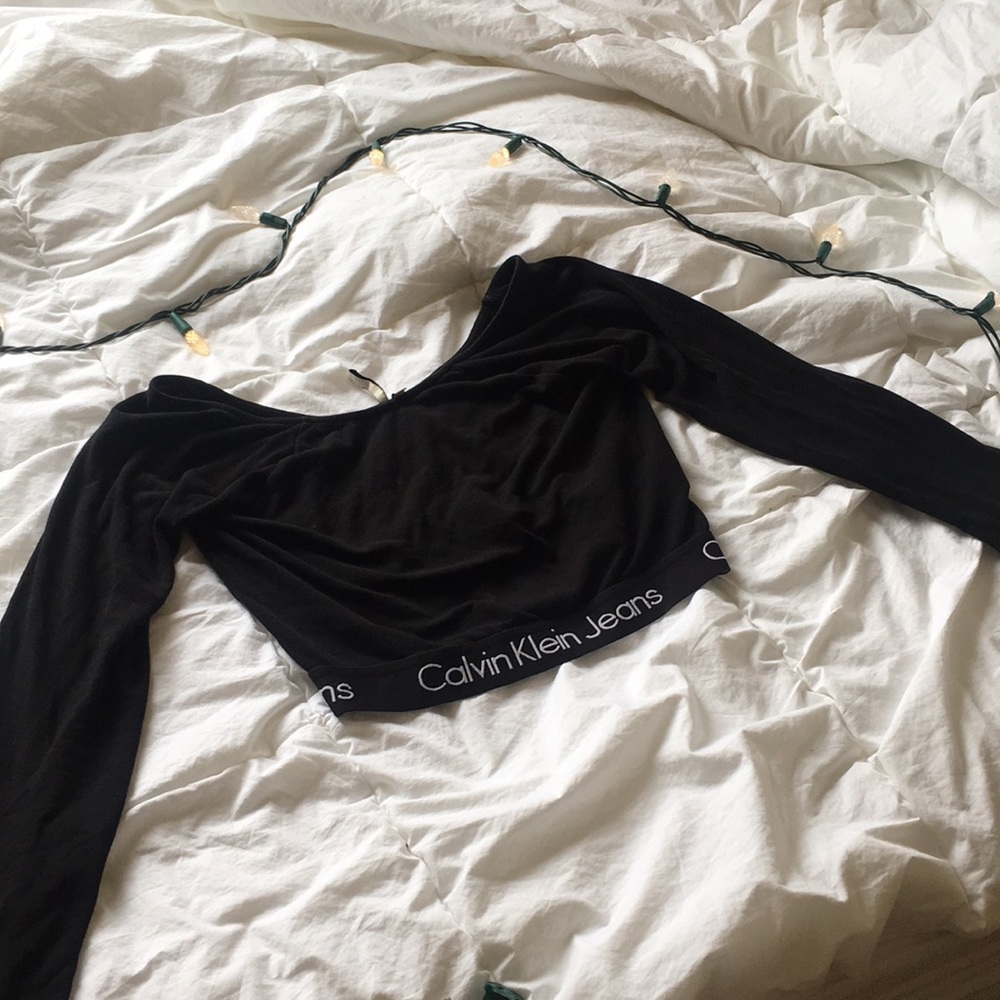 Calvin Klein long sleeve crop top
